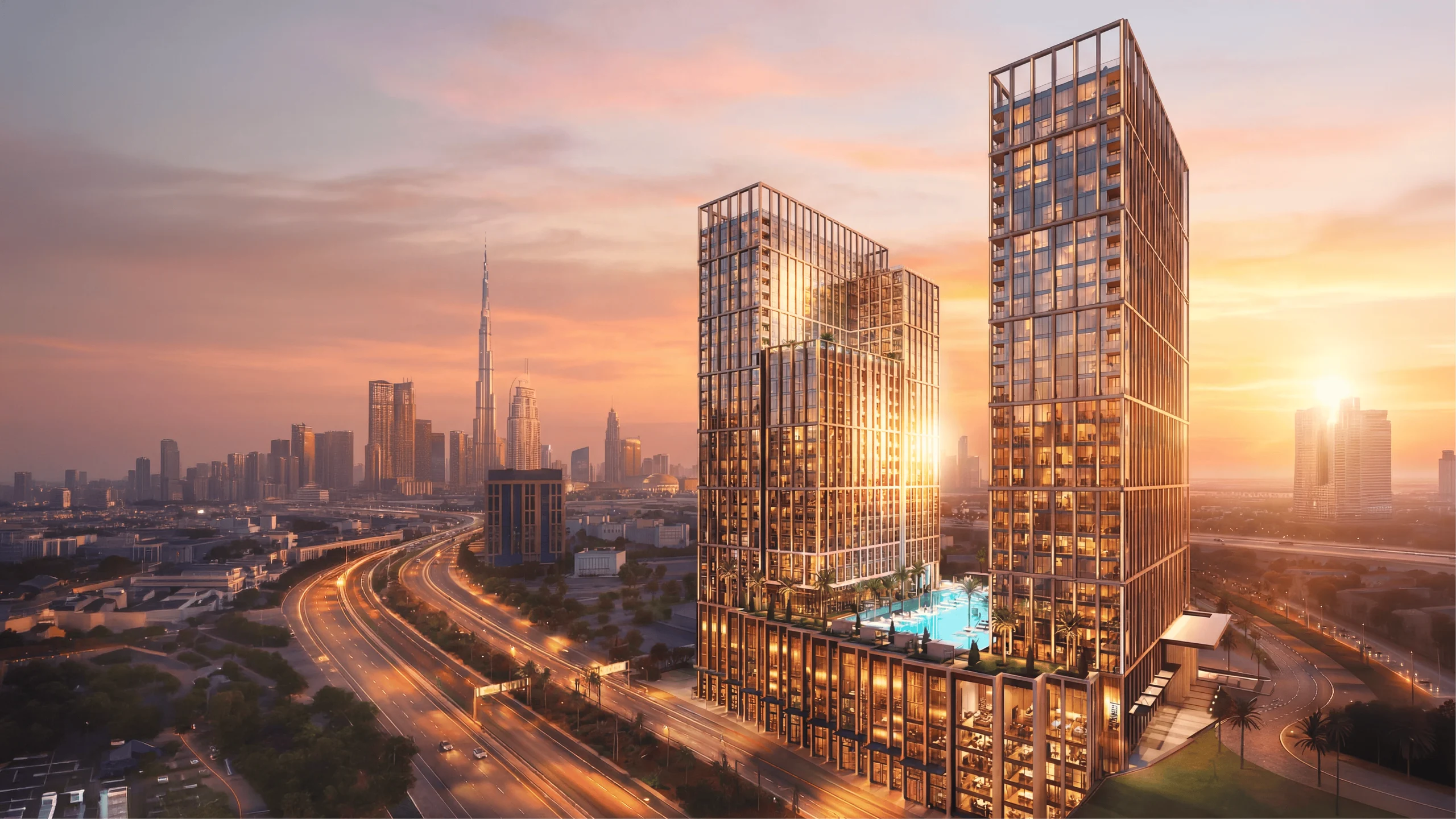 Binghatti Spectre residential development exterior in Al Jaddaf, Dubai