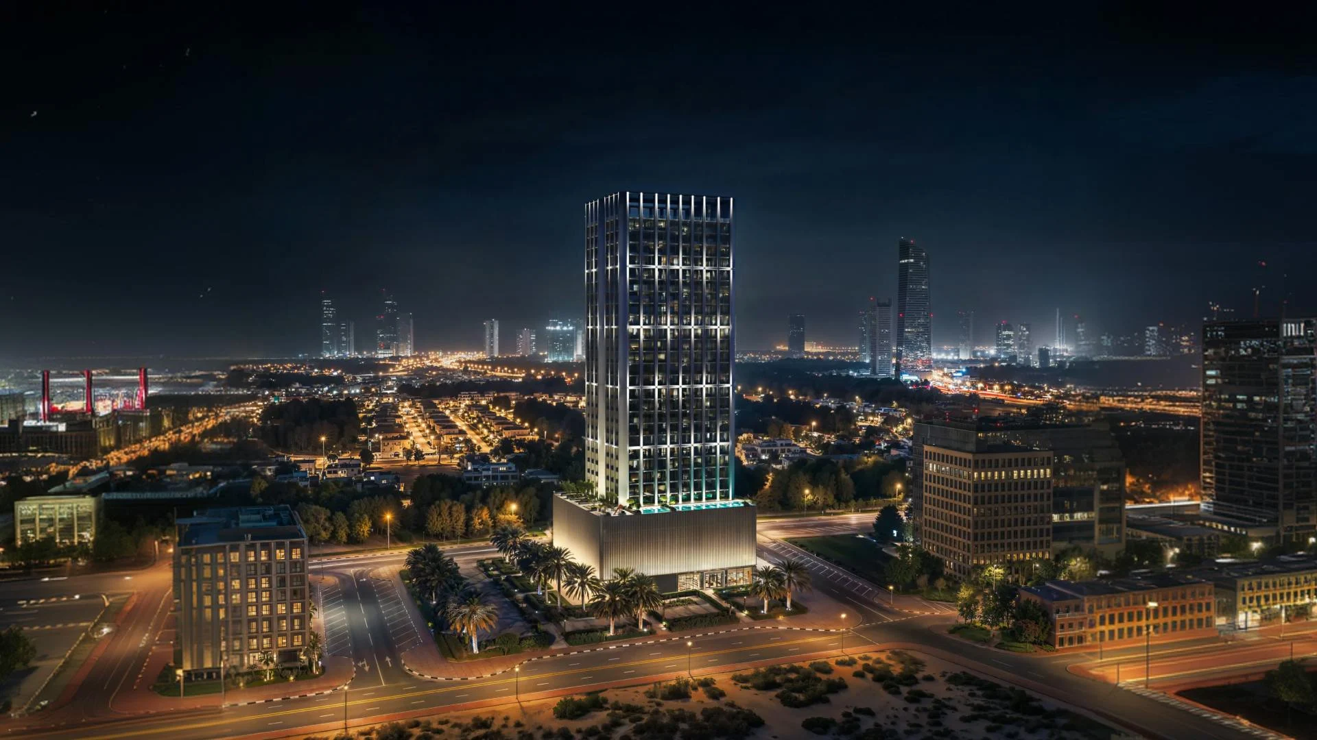 Binghatti Etherea residential development exterior in Jumeirah Village Circle, Dubai