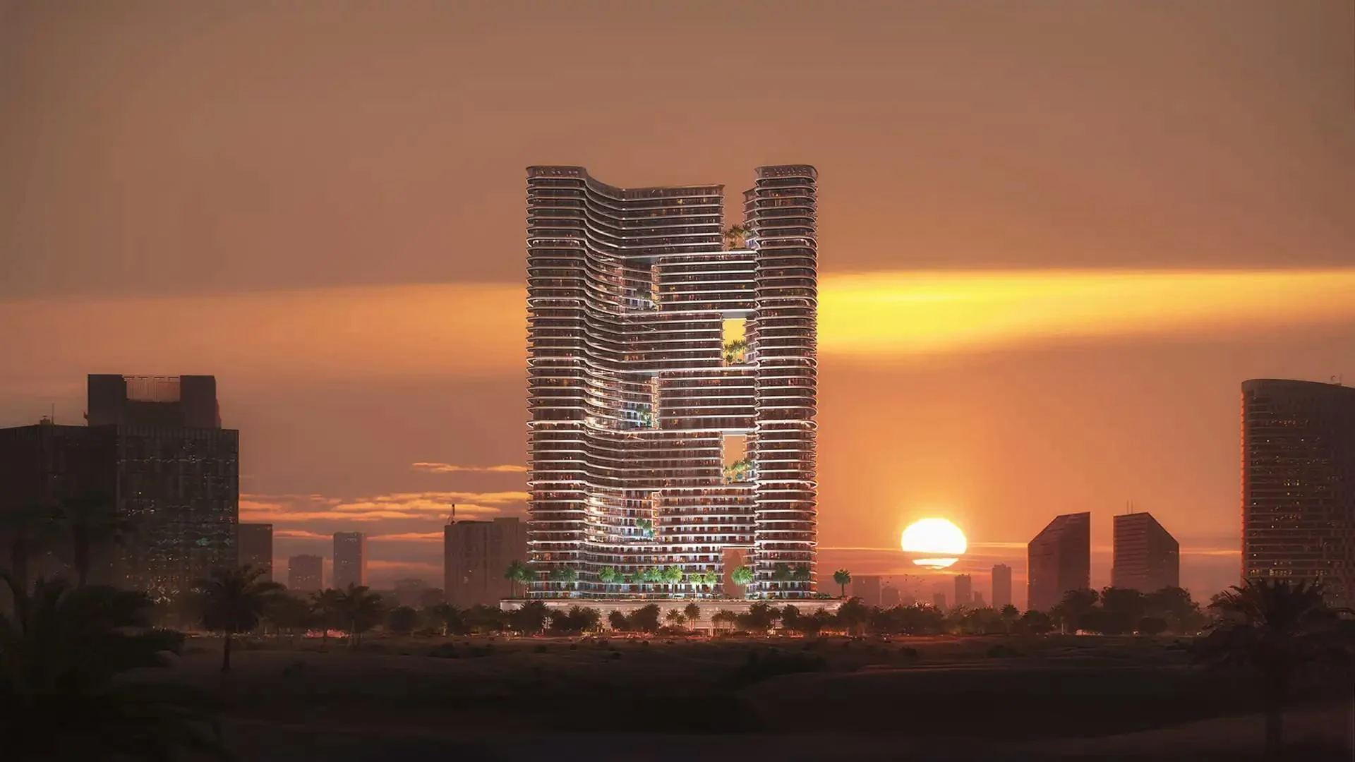 Binghatti Hills residential development exterior in Dubai Science Park, Dubai