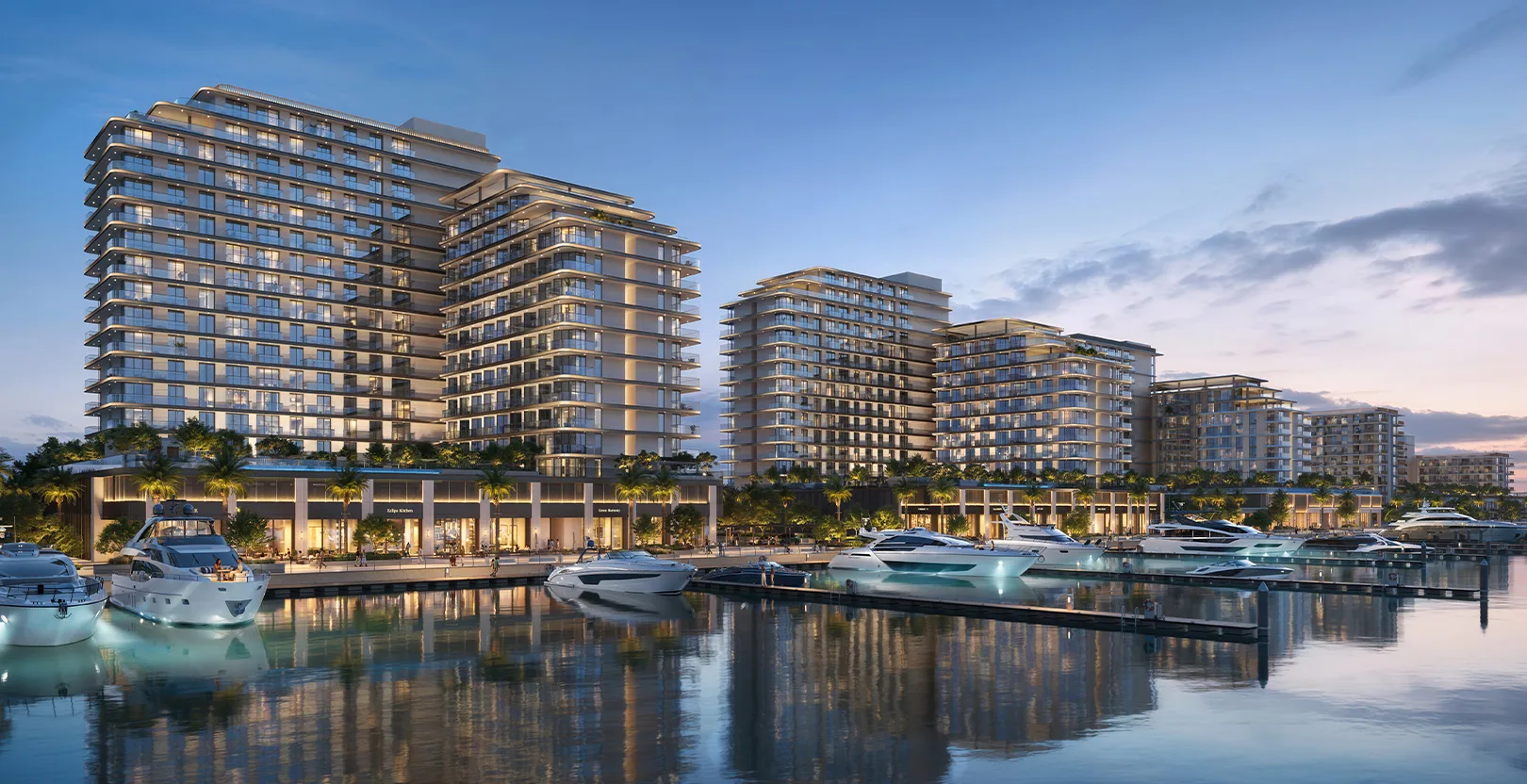Official Emaar Fior 1 apartment development hero rendering at Rashid Yachts and Marina
