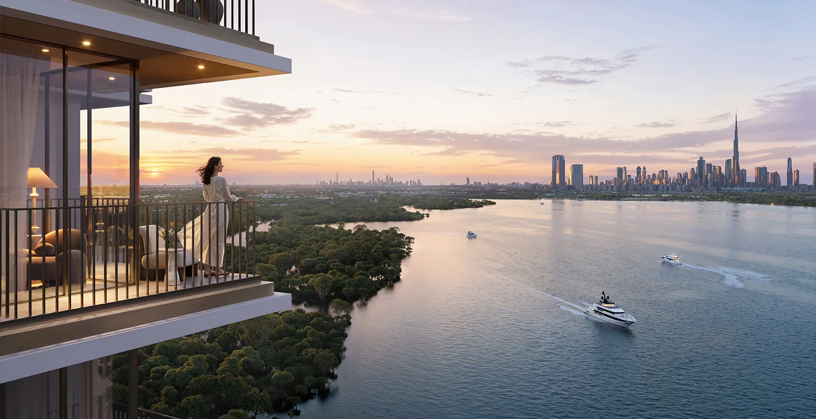 Official Emaar Creek Haven apartment development rendering at Dubai Creek Harbour