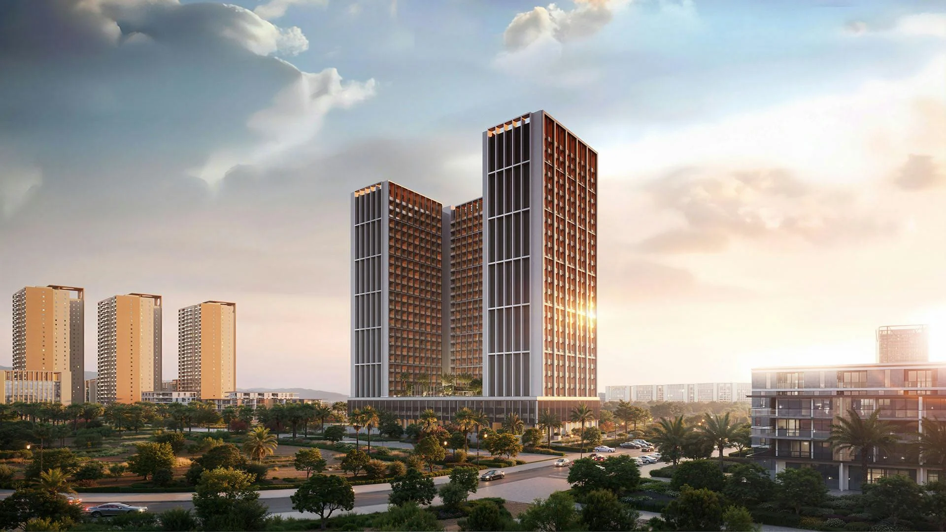 Binghatti Elite residential development exterior in Dubai Production City, Dubai