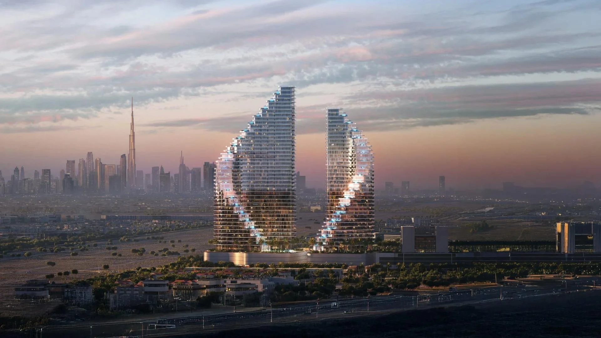 Binghatti Flare residential development exterior in Jumeirah Village Triangle, Dubai