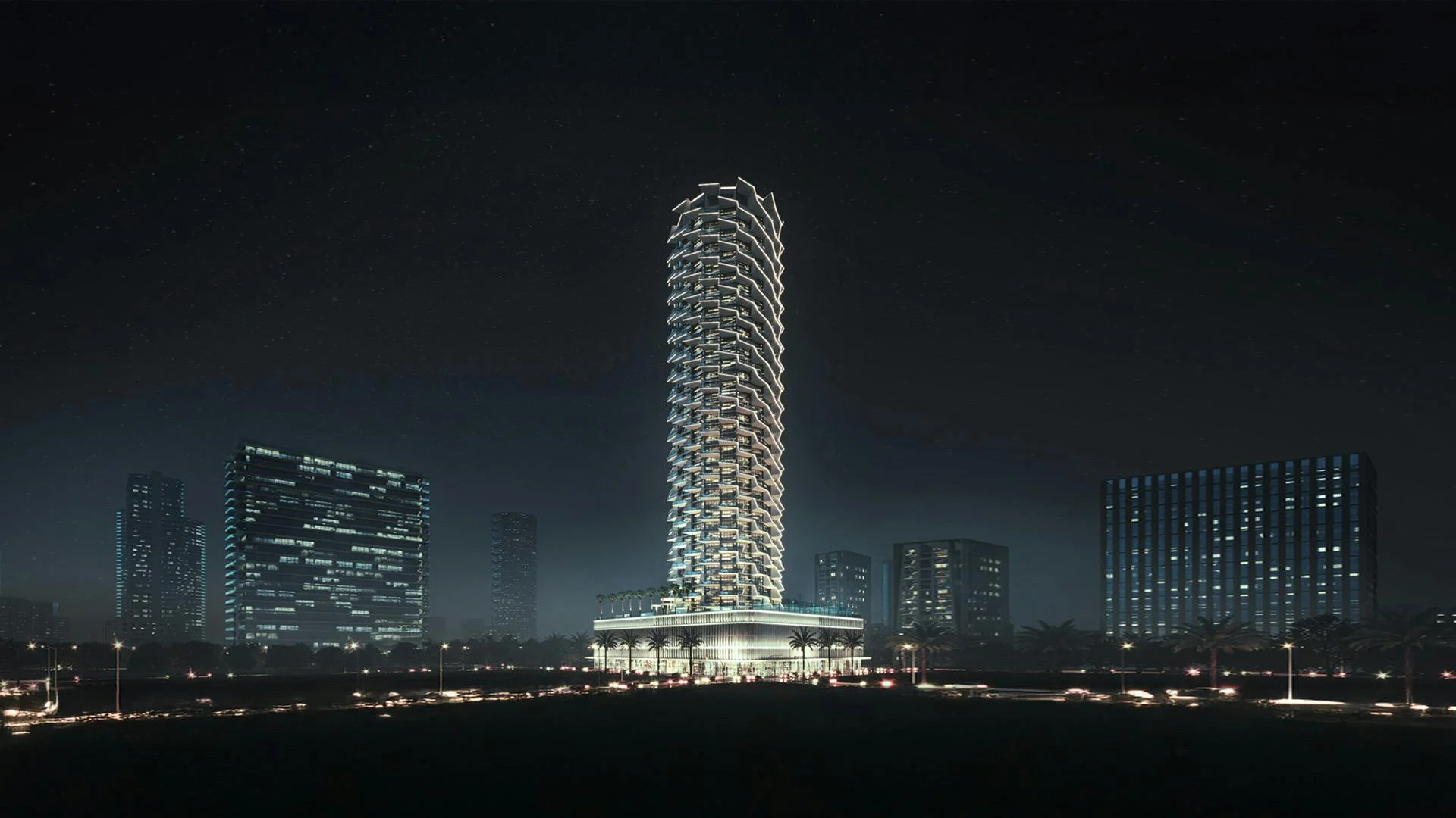 Binghatti Royale residential development exterior in Jumeirah Village Circle, Dubai