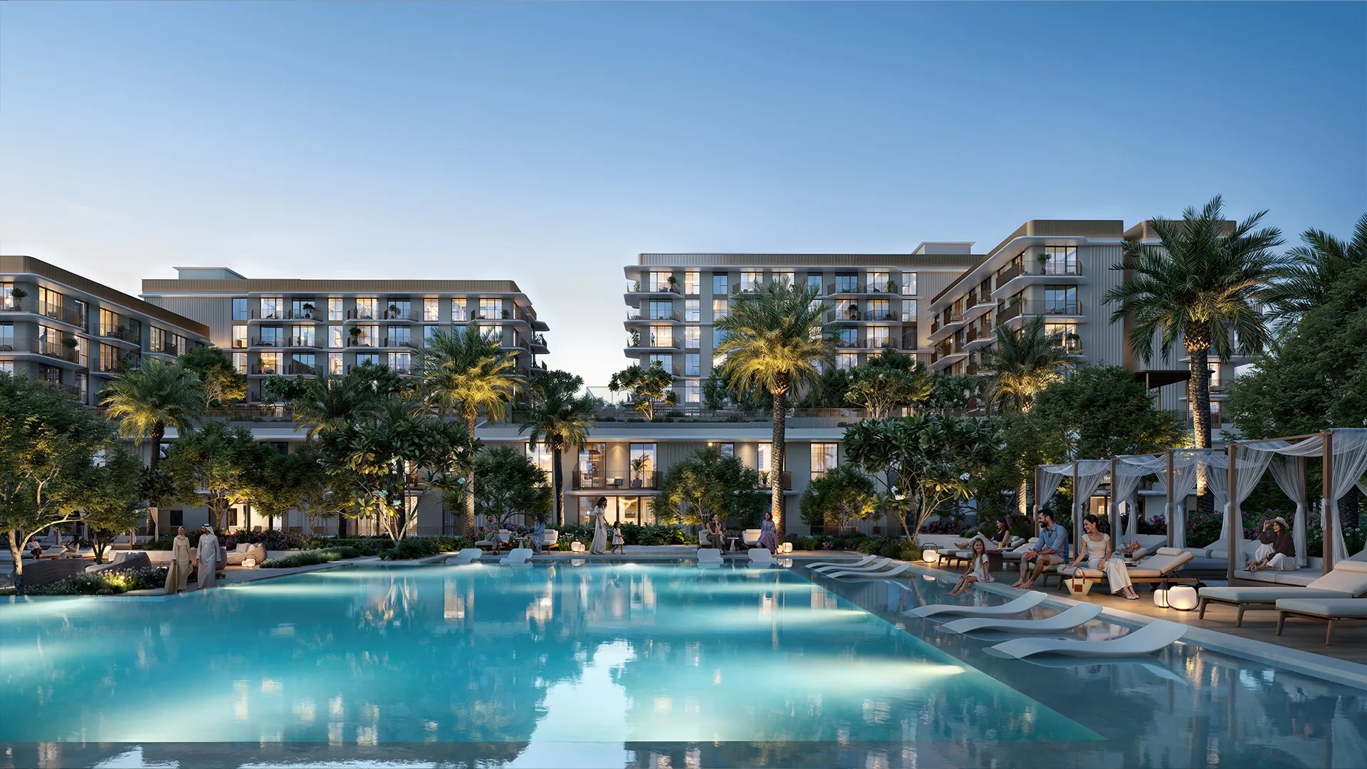 Official Emaar Sera 2 waterfront apartment and townhouse development rendering at Rashid Yachts and Marina