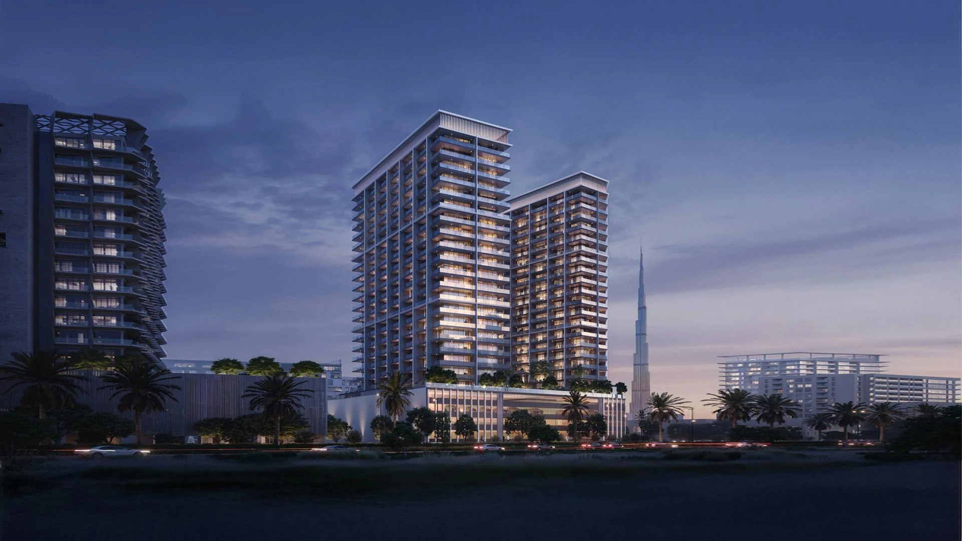 Binghatti Ghost residential development exterior in Al Jaddaf, Dubai