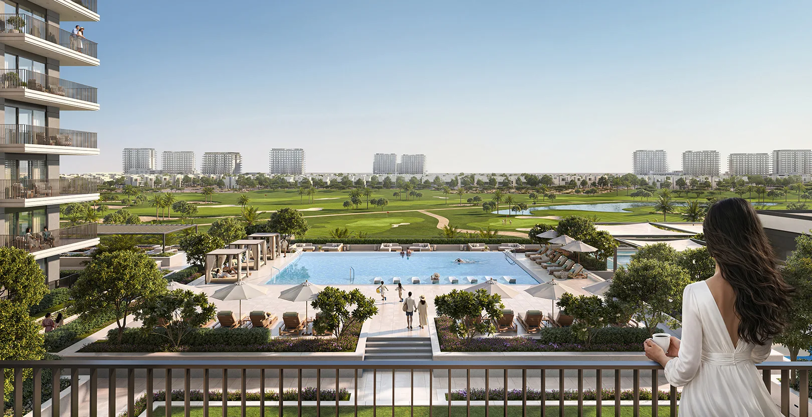Official Emaar Golf Fields residential development hero rendering in Emaar South