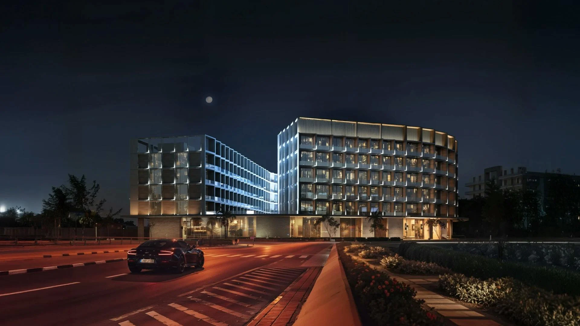 Binghatti Hillcrest residential development exterior in Arjan, Dubai