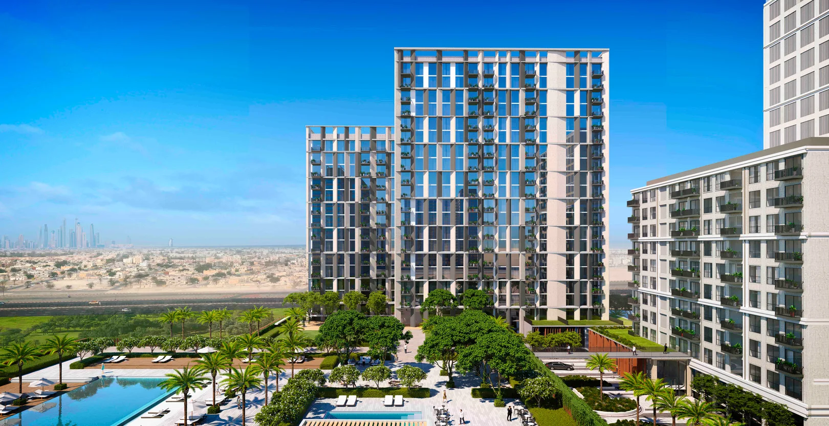 Official Emaar Collective 2.0 apartment project rendering at Dubai Hills Estate