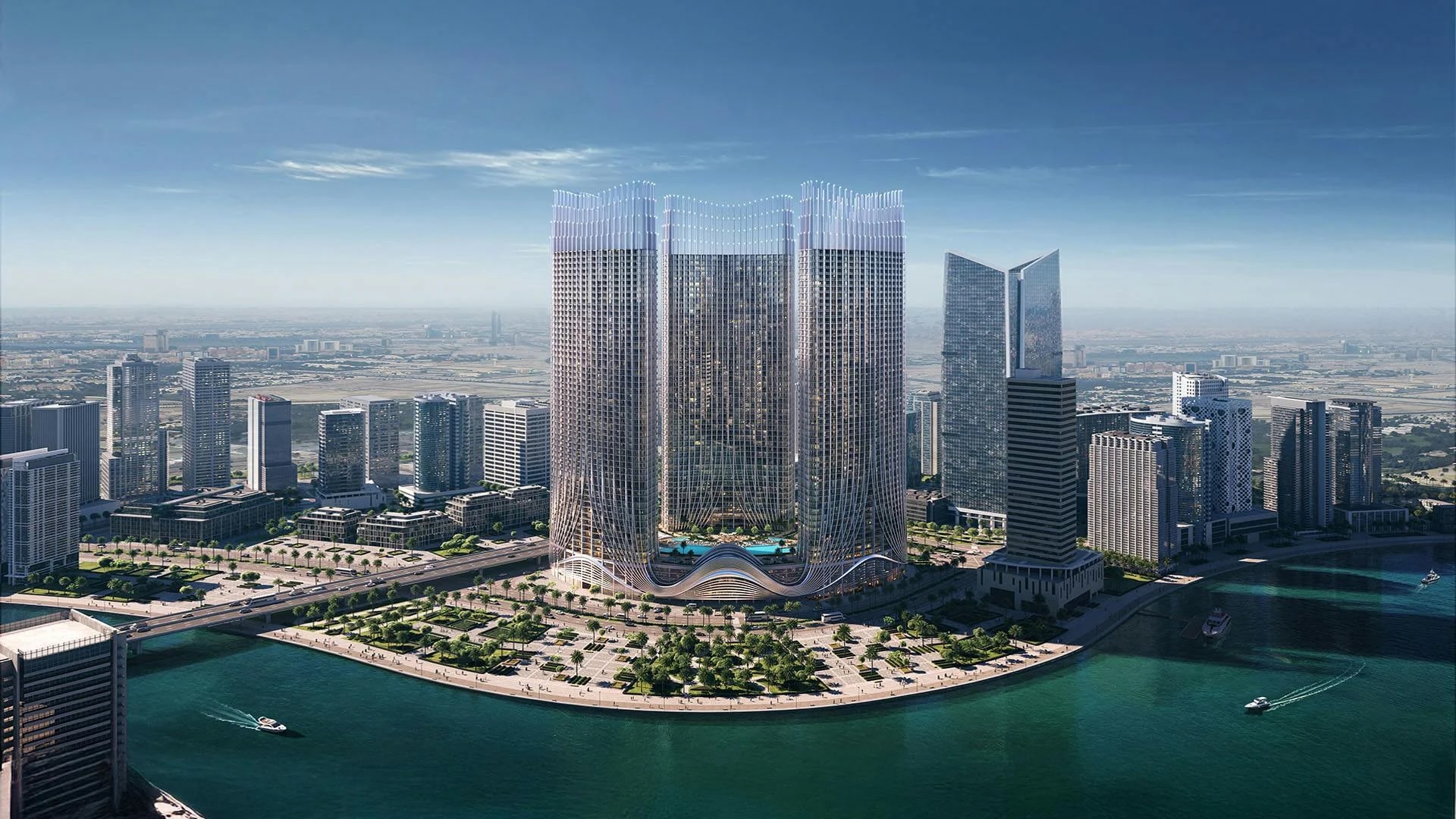 Binghatti Skyrise residential development exterior in Business Bay, Dubai