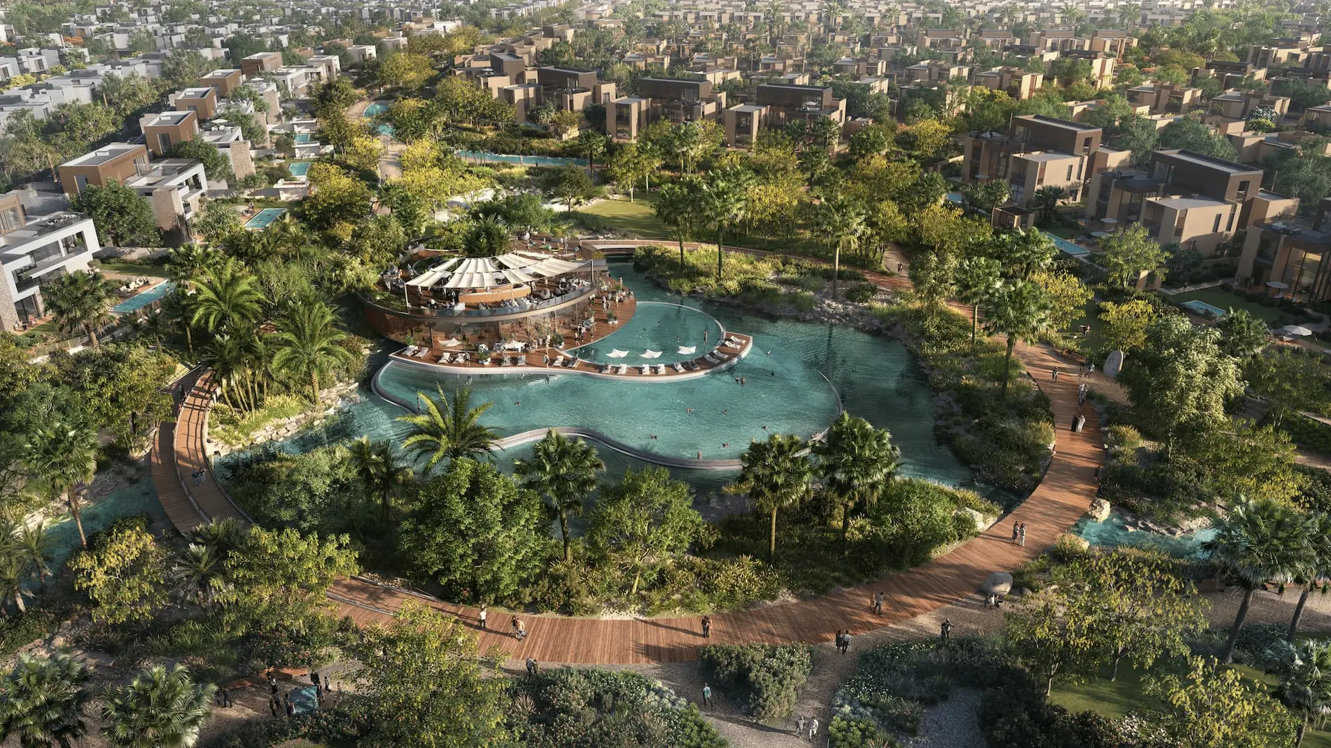 Haven by Aldar villa and landscaped water feature
