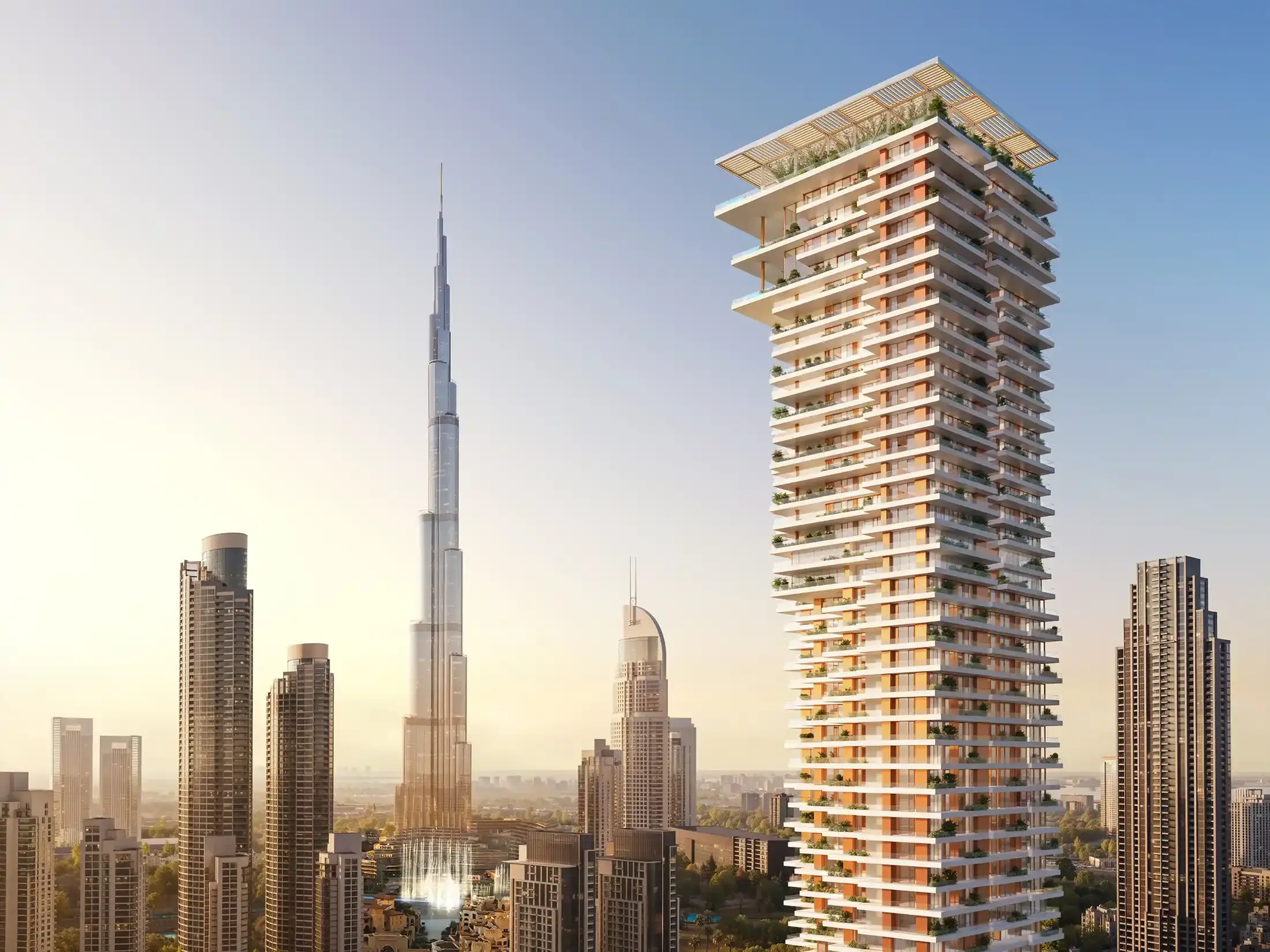 Original Refine project exterior marketing rendering for fairmont residences solara tower