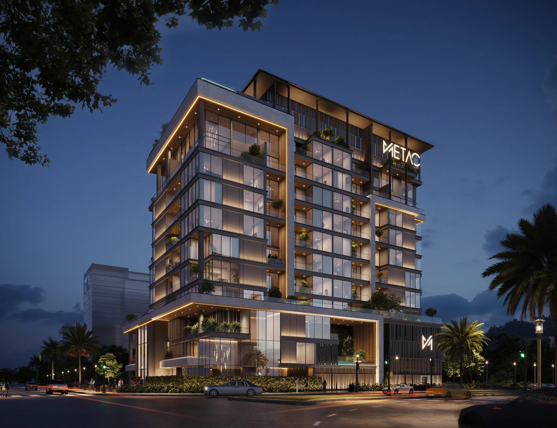 Refine-provided architectural exterior of Haven Bay on Dubai Islands