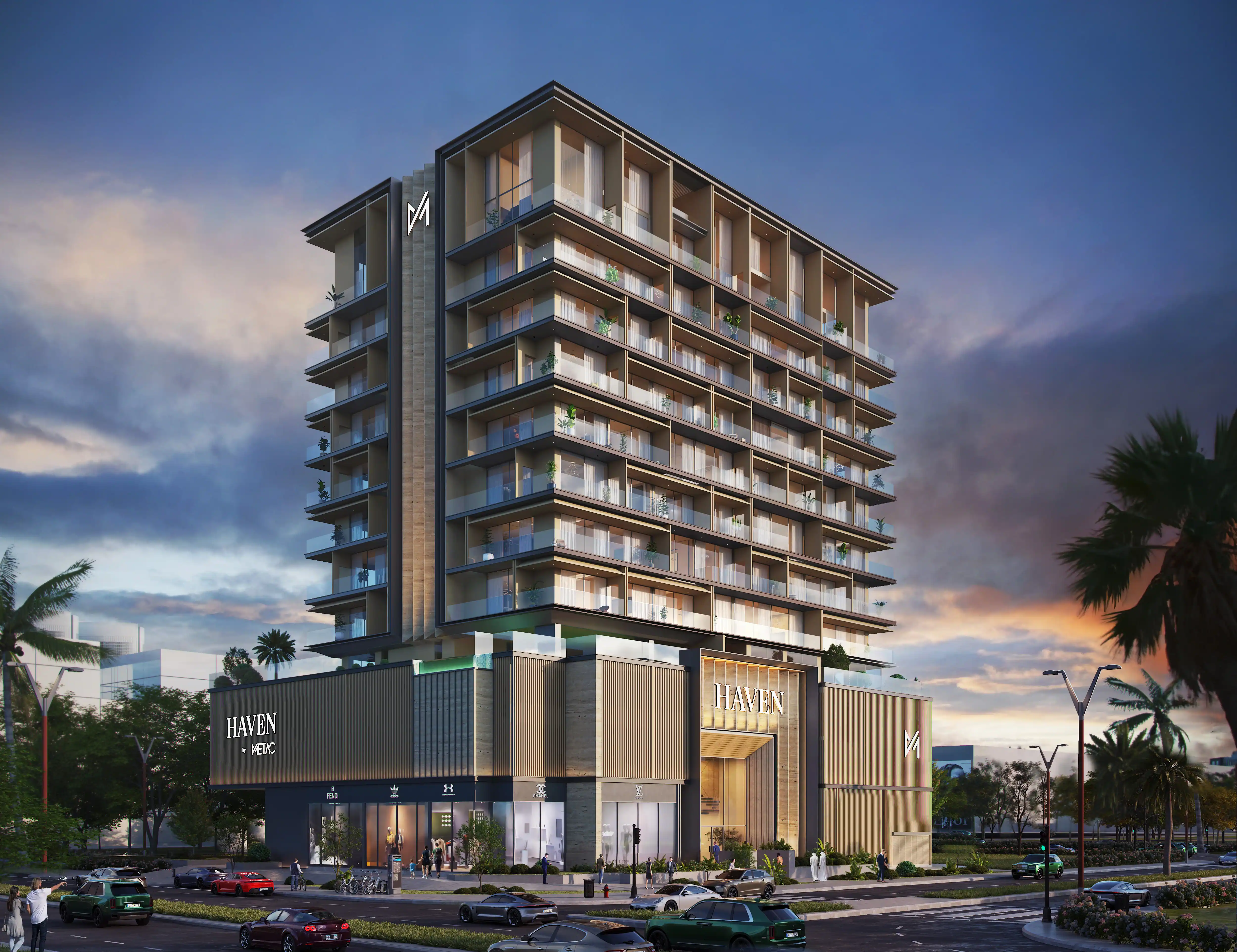 Refine-supplied exterior visualisation of Haven Living, Dubai Islands