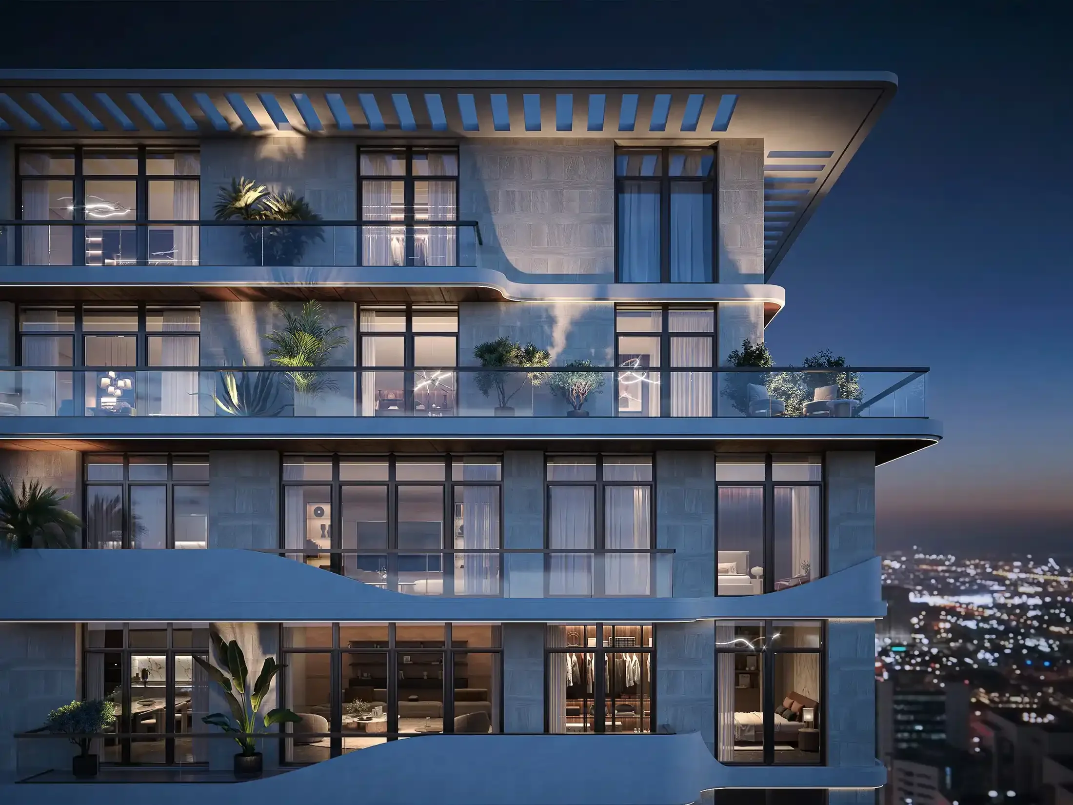 Original Refine project exterior marketing rendering for helvetia residences jvc