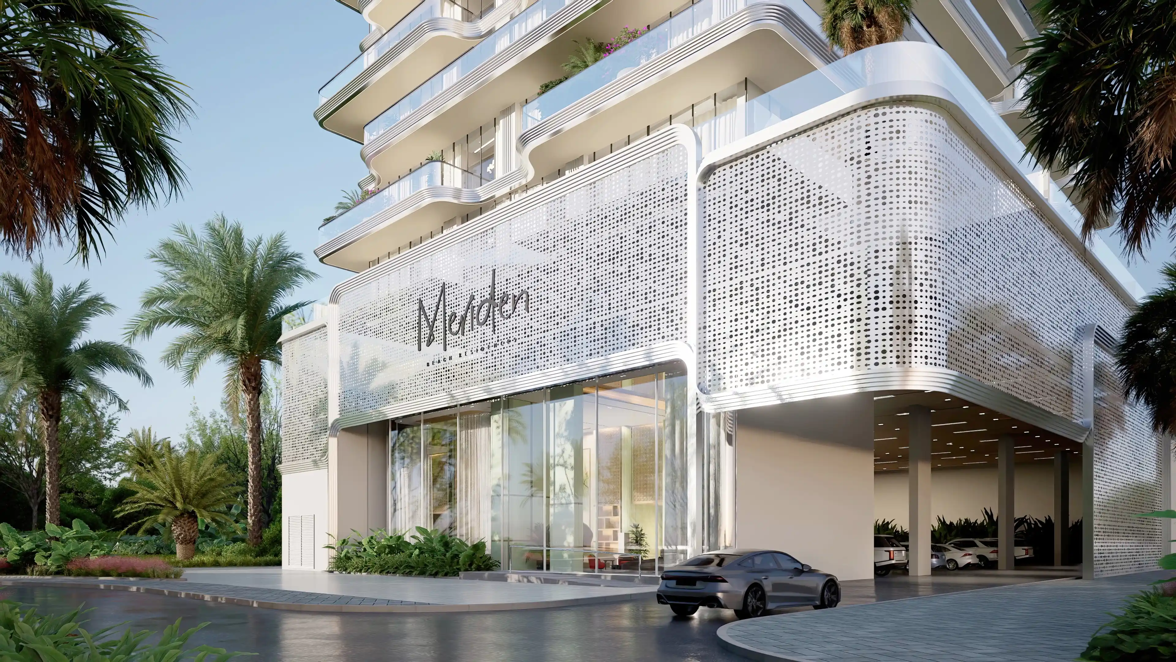 Refine-supplied architectural visualisation of Meriden Beach Residences, Dubai Islands