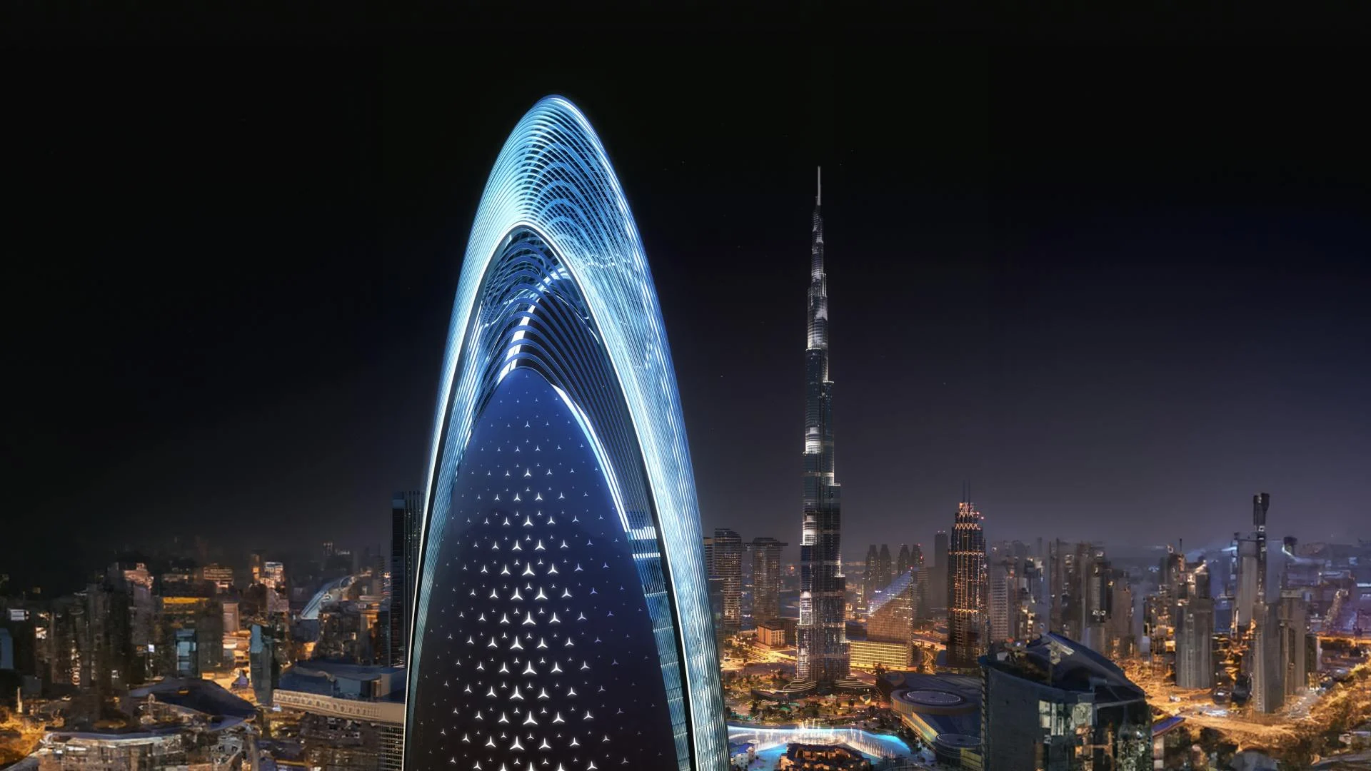 Mercedes-Benz Places | By Binghatti residential development exterior in Business Bay, Dubai