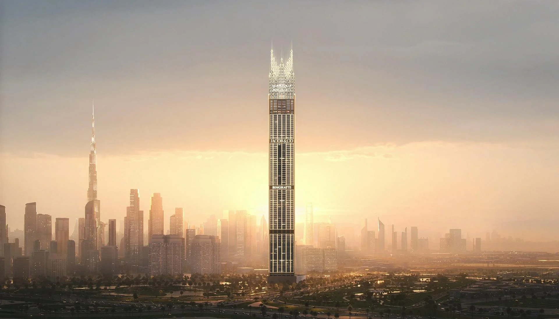 Burj Binghatti Jacob & Co Residences residential development exterior in Business Bay, Dubai